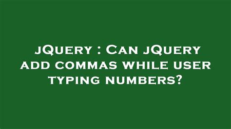 jquery add commas to number